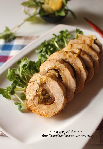 レンジで6分!海苔佃煮とチーズのチキンロール