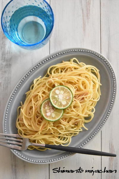 なめ茸の柚子胡椒パスタ