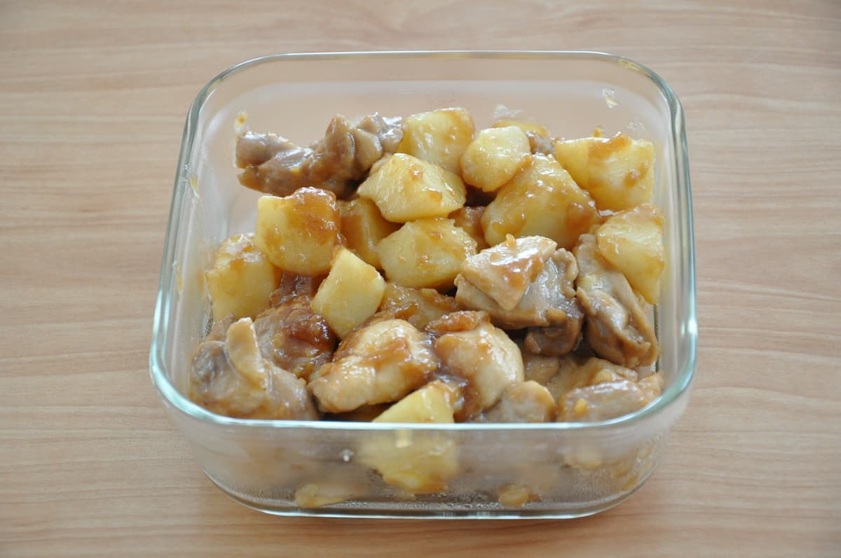 じゃがいもと鶏肉の照り焼き