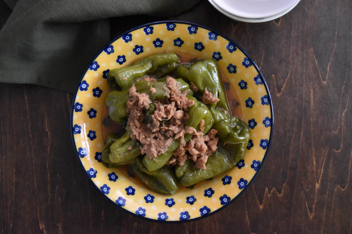 種までおいしい~♪「まるごとピーマンとツナのくたくた煮」