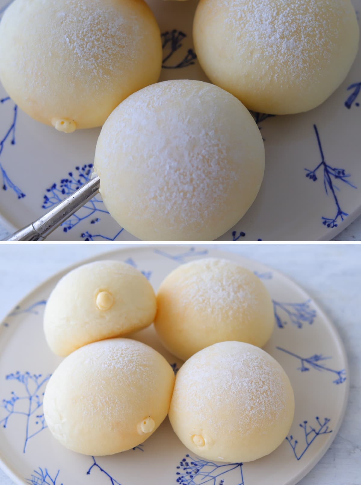 クリームパン工程６クリームを中に詰める