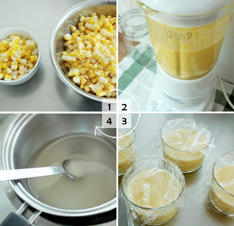 とうもろこしの冷製茶碗蒸し