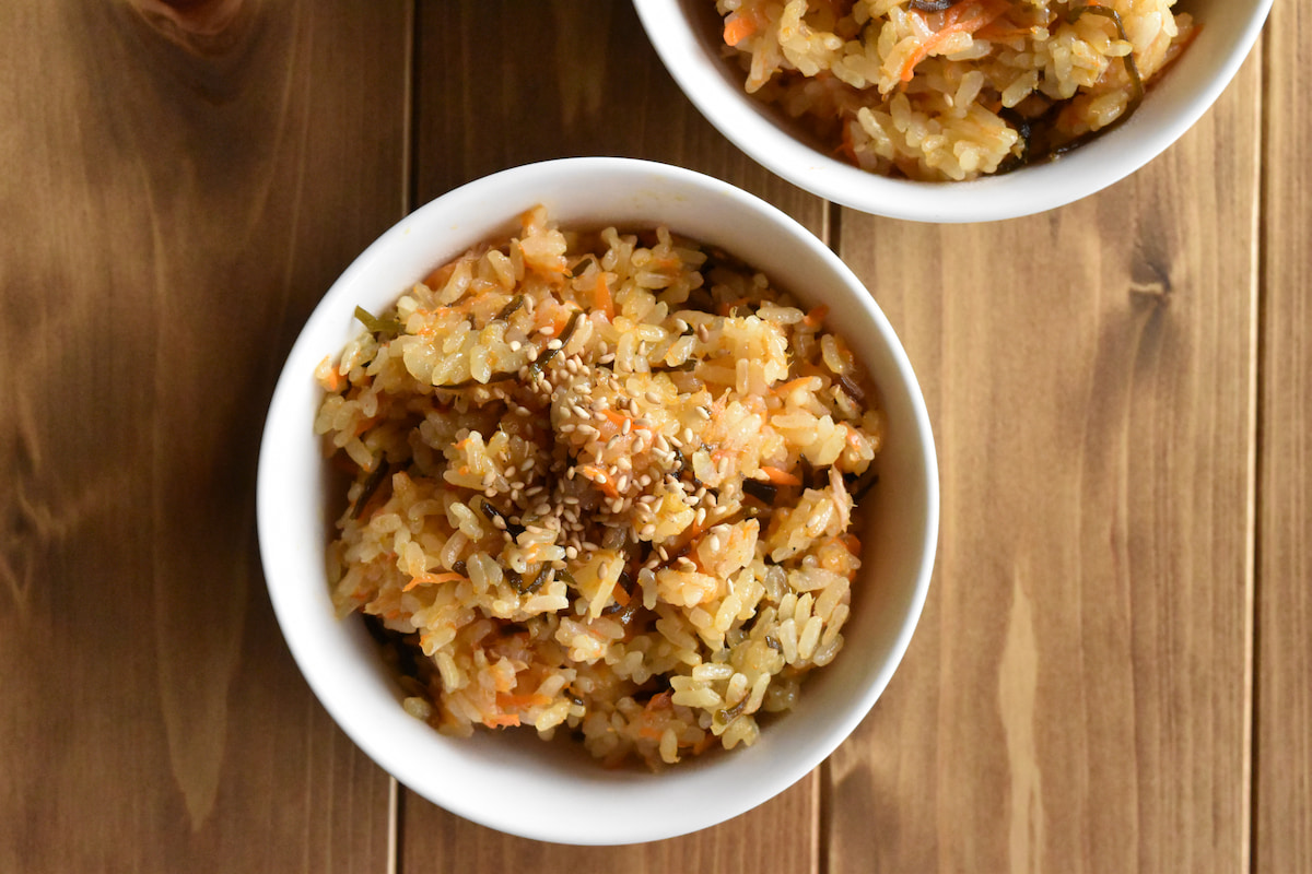 にんじん嫌いでもペロリ!「ツナとにんじんの塩昆布炊き込みご飯」