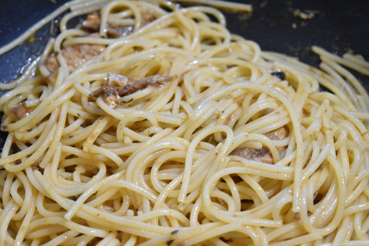 パスタと絡める