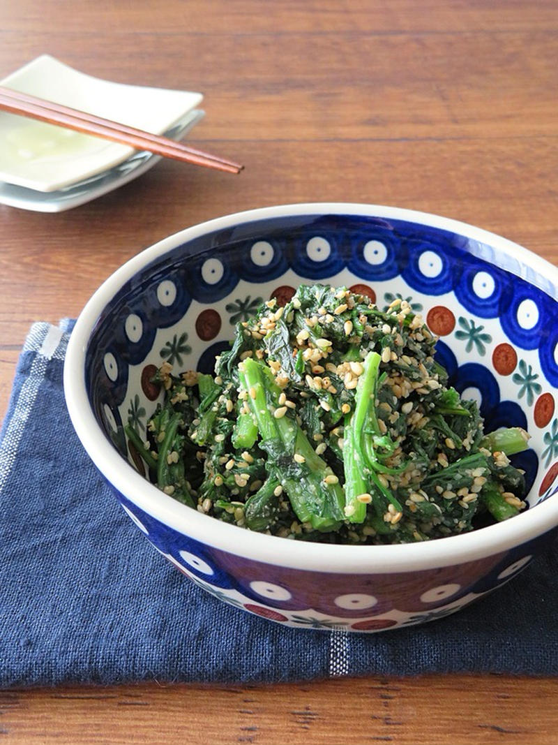 野菜ひとつの簡単副菜「春菊の和え物」4選