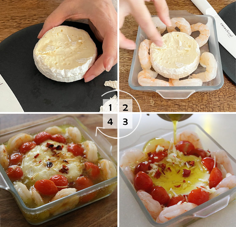 トースターで簡単！とろ～りチーズがたまらない「モッツァレラスパニッシュオムレツ」と「まるごとカマンベールとエビのアヒージョ」