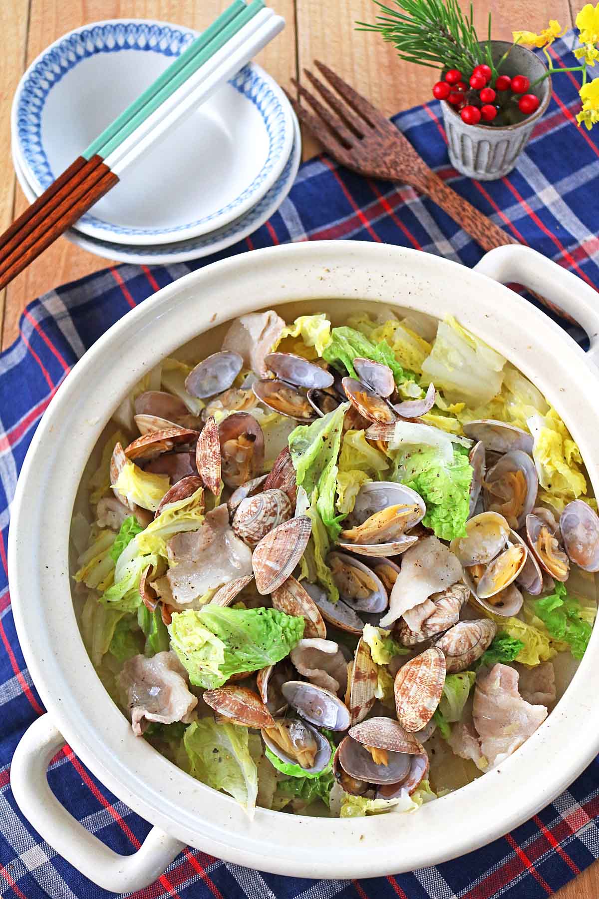 あさり豚バラ白菜の１