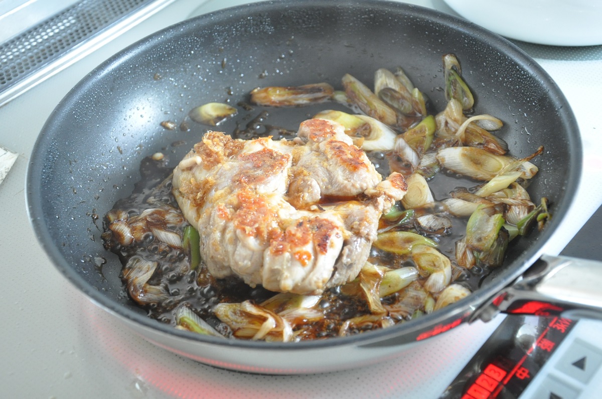 鶏肉と長ネギの照り焼き