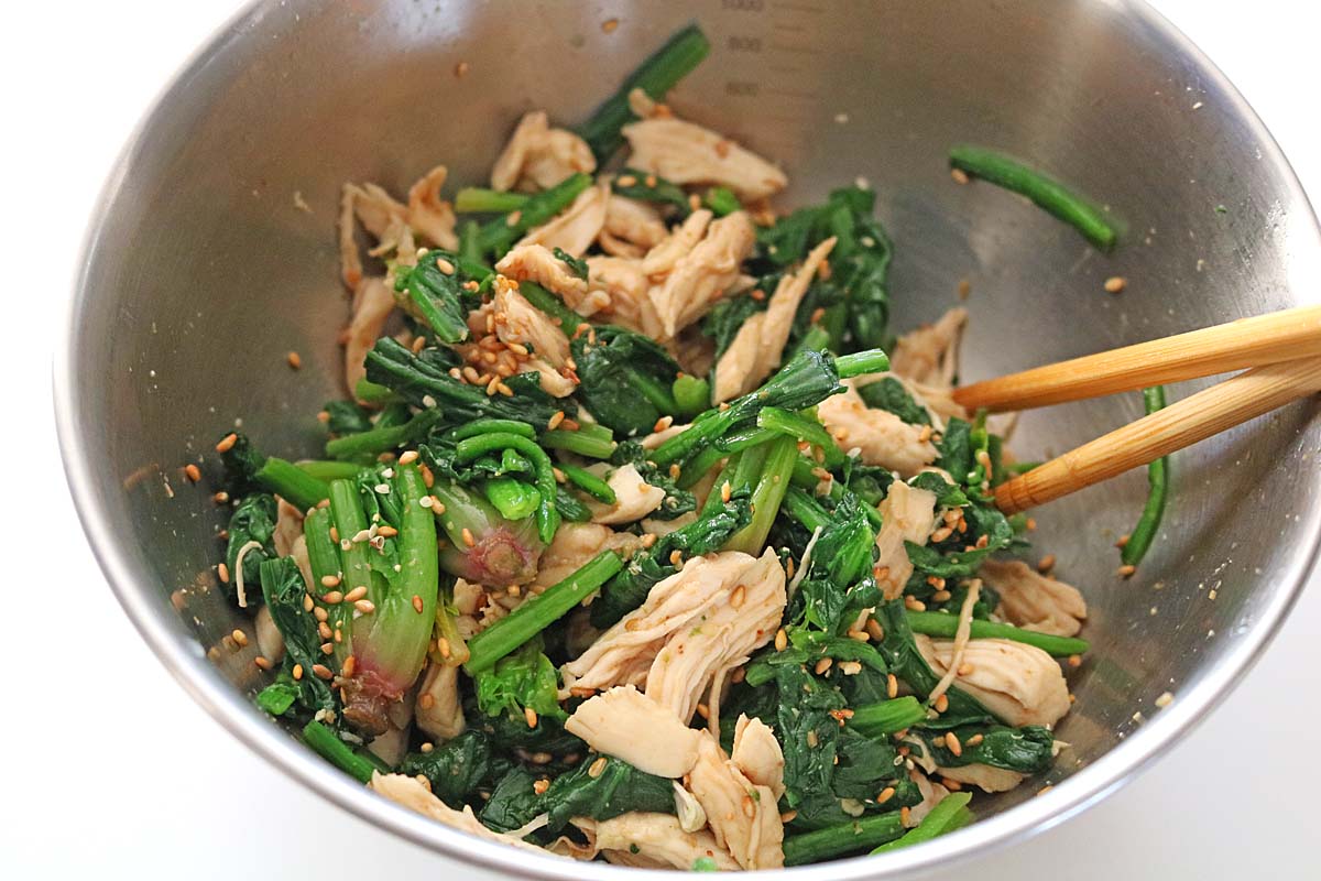 ささみとほうれん草の中華和え8