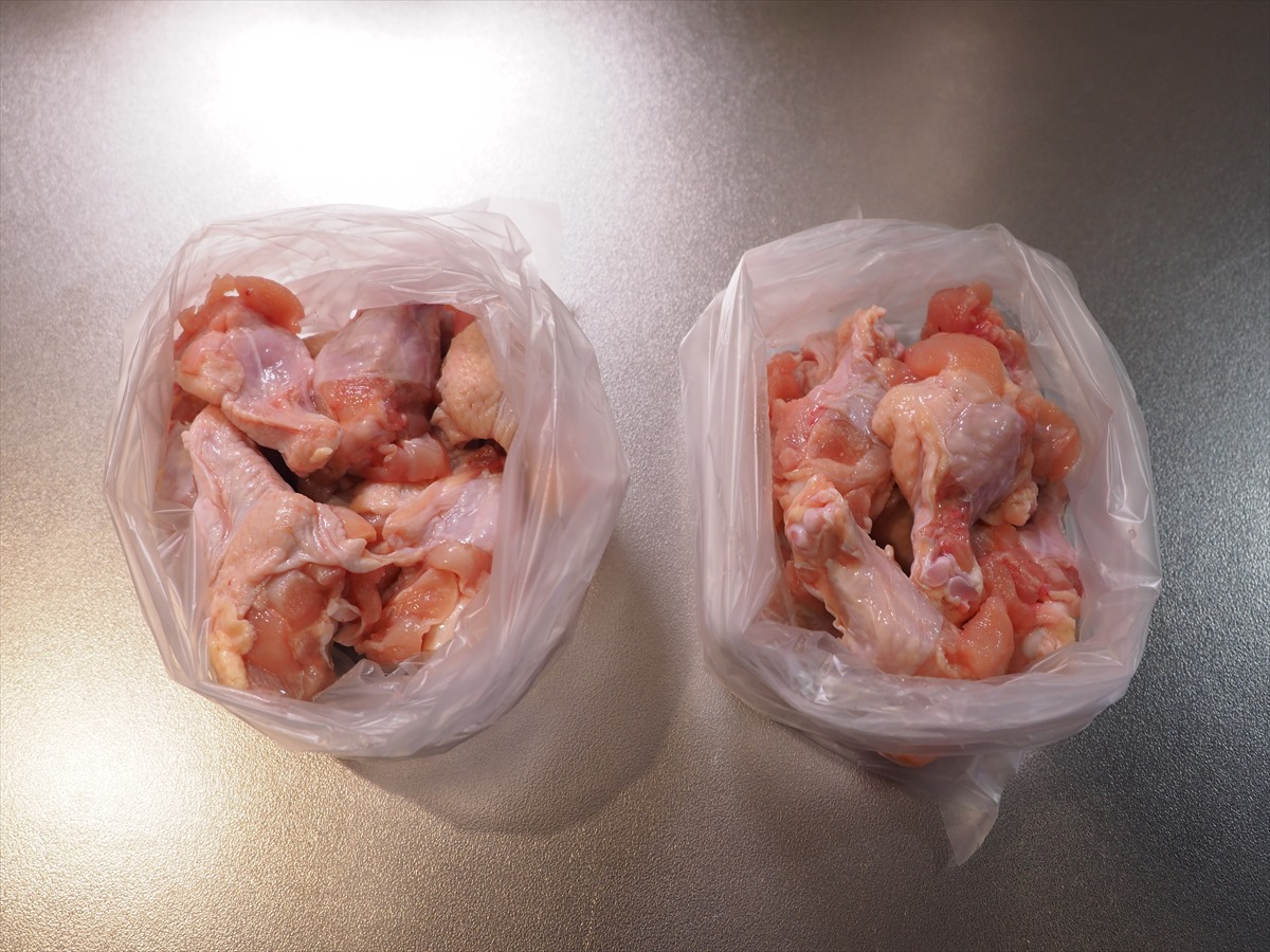 手羽元のカレー風味ぽん酢焼き、にんにく風味ぽん酢焼き