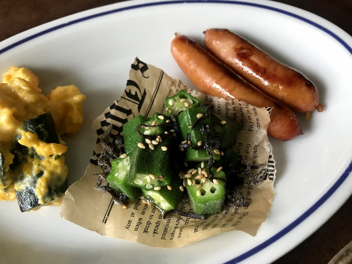オクラの塩昆布和え