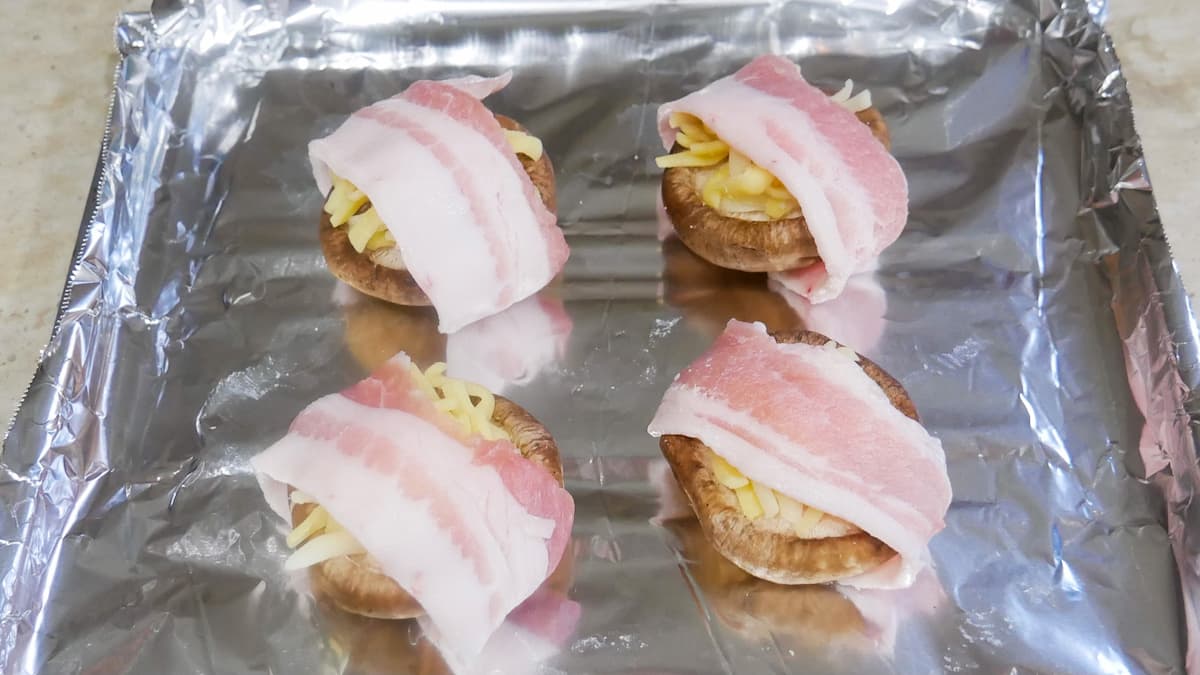 椎茸の豚バラ巻き工程写真3