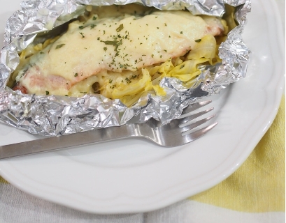 おにゃさんの鮭のマヨチーズホイル焼き