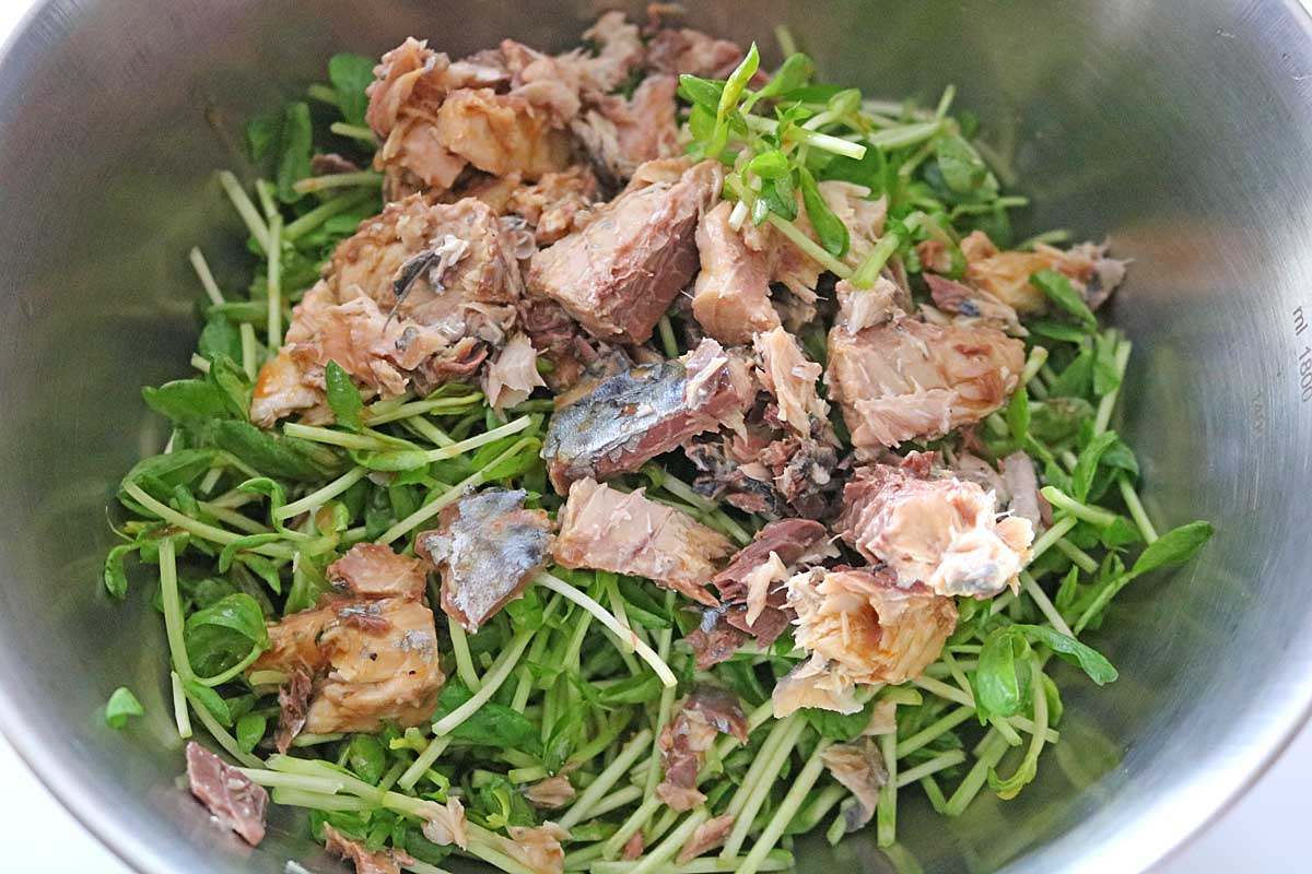 豆苗サラダ4