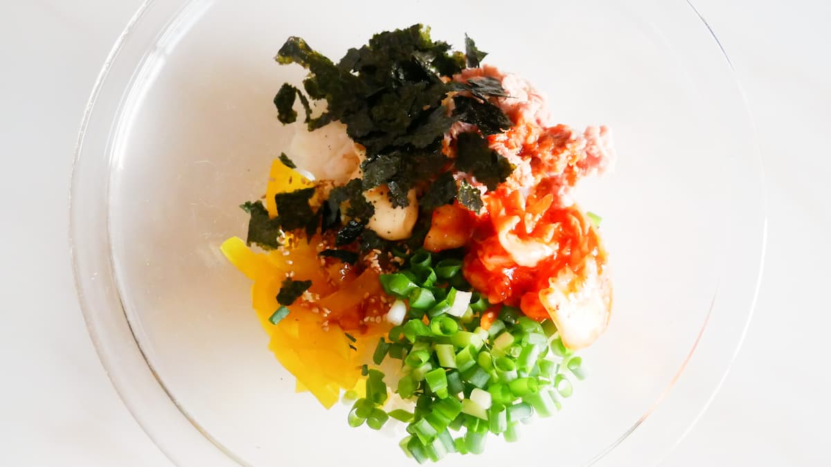 ツナマヨキンパ風混ぜご飯工程1