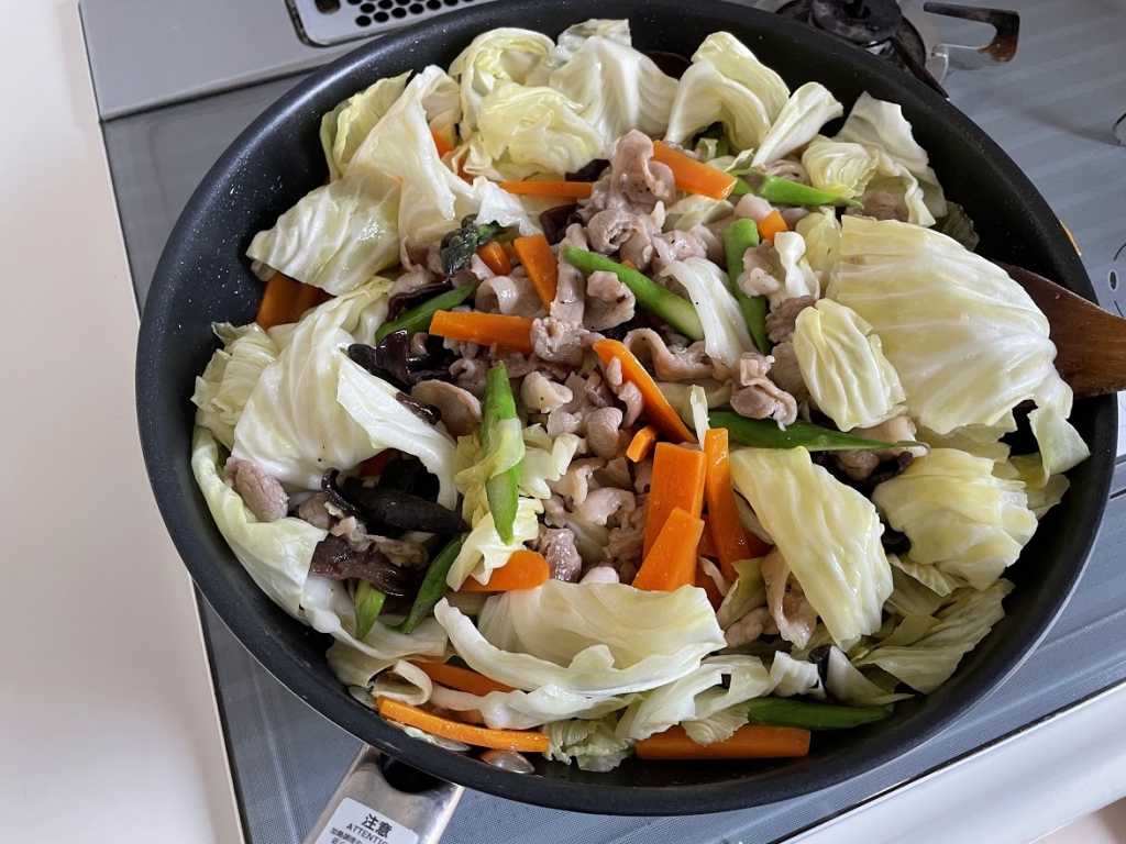 肉野菜炒め仕上げ