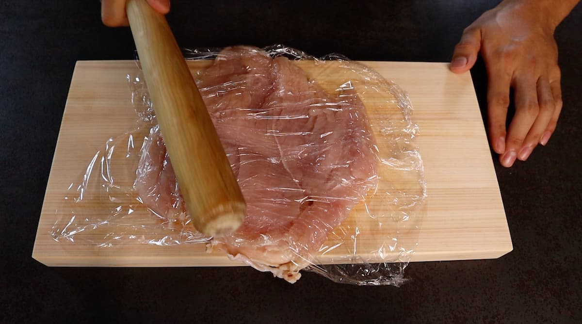 「やばい鶏むねステーキ」工程1-2