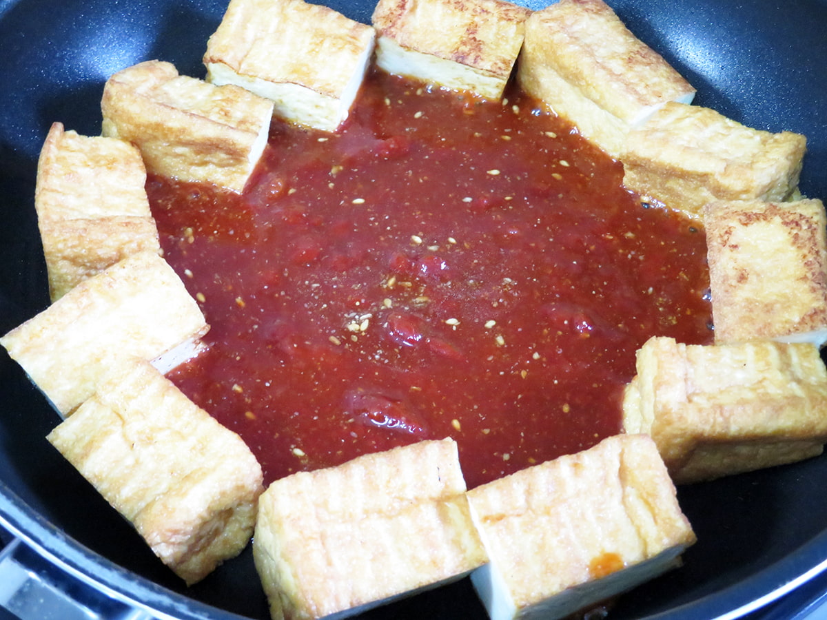 「ヤンニョム厚揚げ」作り方