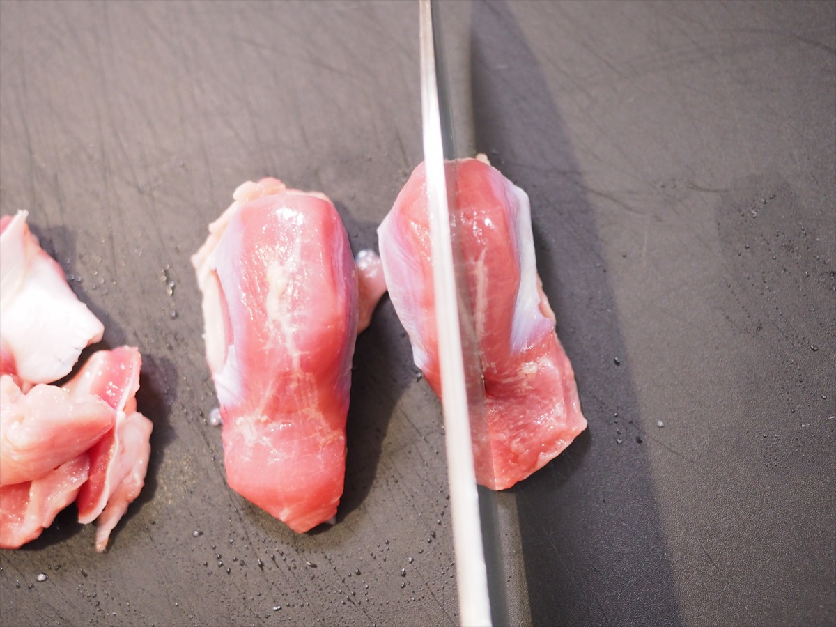 砂肝と鶏ハツのにんにくぽん酢漬け