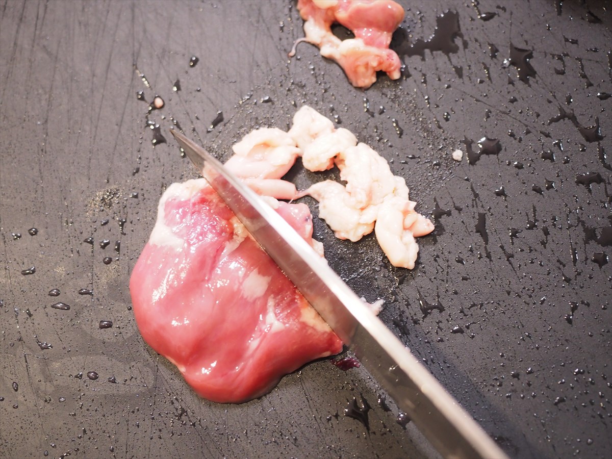 砂肝と鶏ハツのにんにくぽん酢漬け
