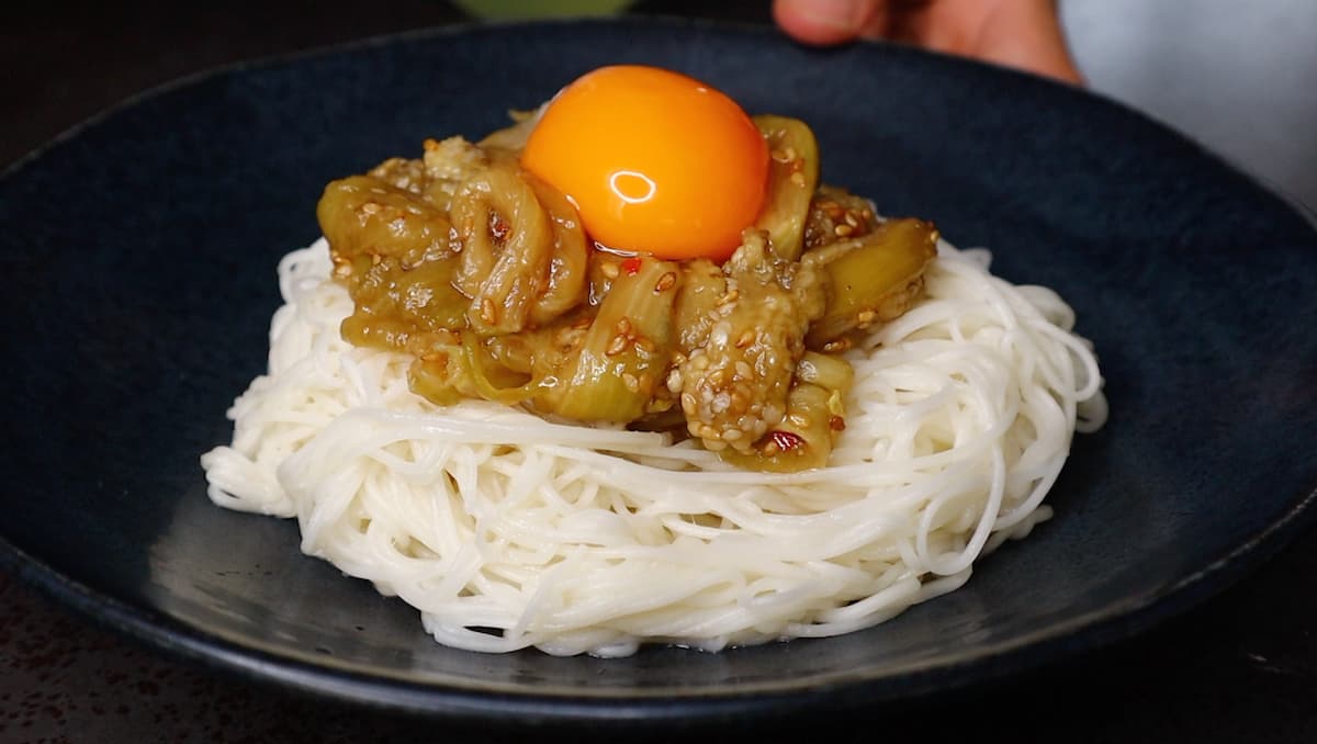 ナスのそうめん