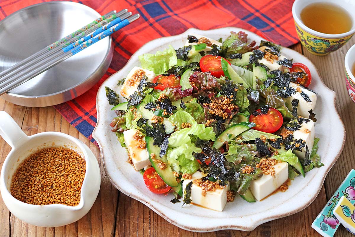 切って和えるだけ！簡単「韓国風お豆腐チョレギサラダ」