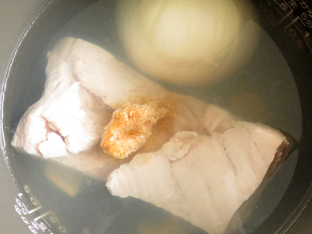 ポッサム:炊飯器で茹でる