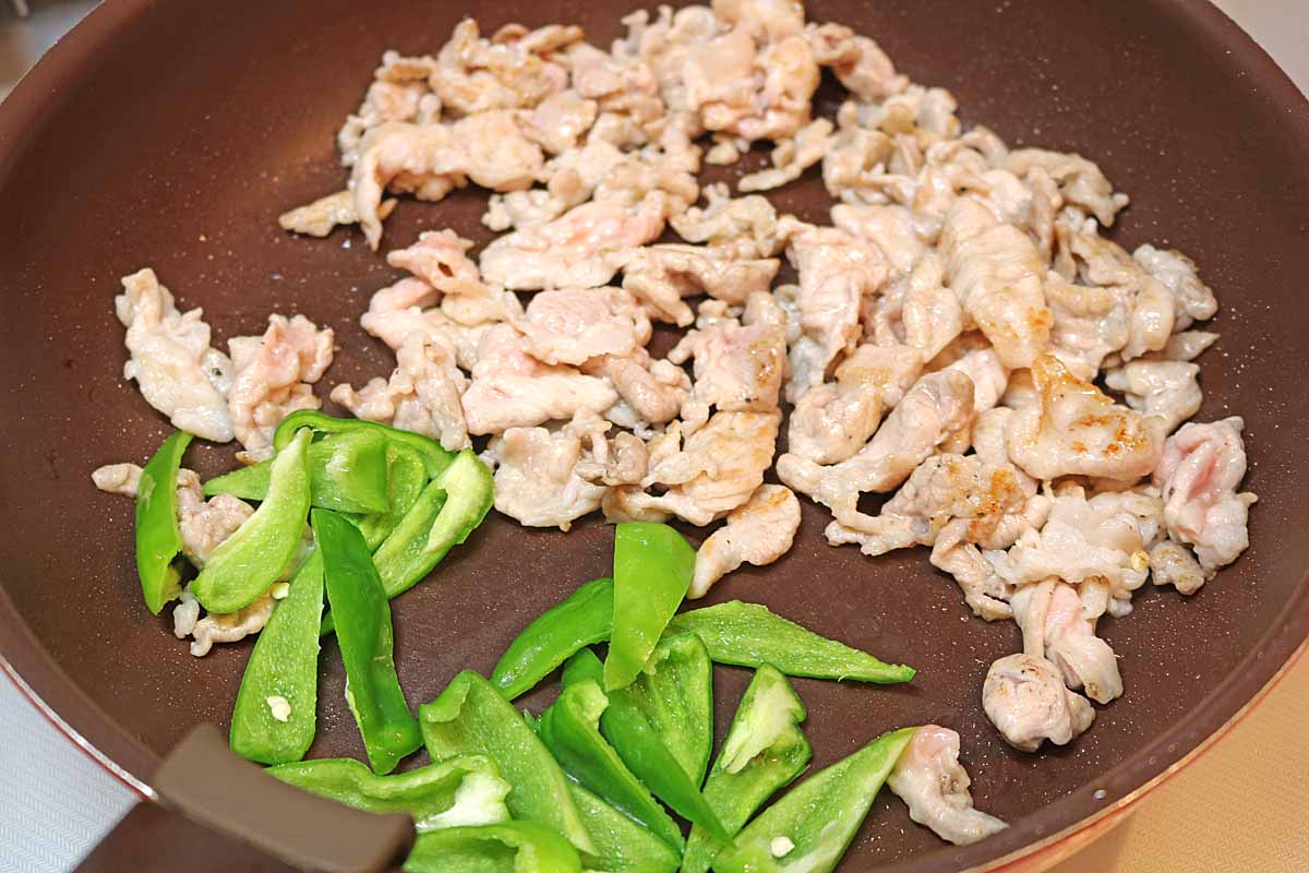 かぼちゃと豚肉のこくうまオイスター炒め