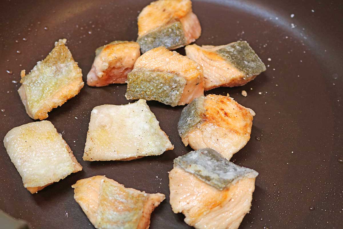 鮭となすの味噌炒め5