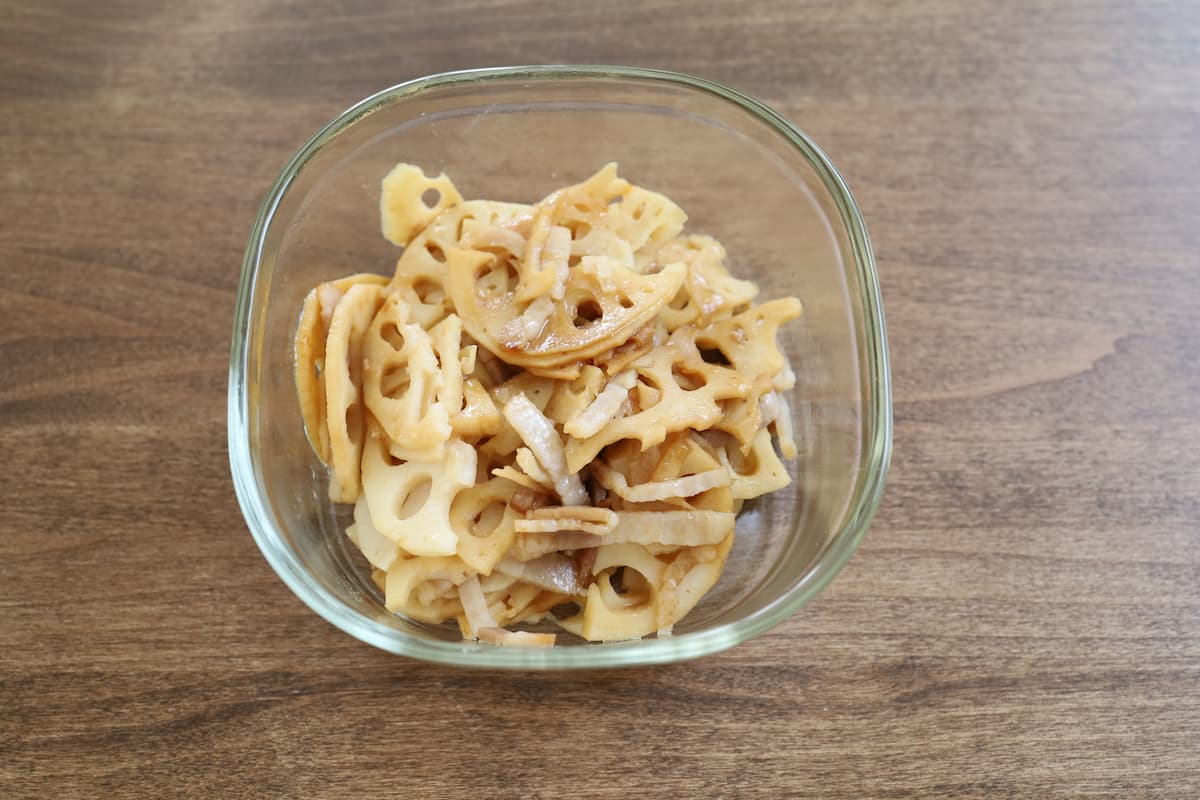 「れんこんとベーコンのレンジ蒸し」
