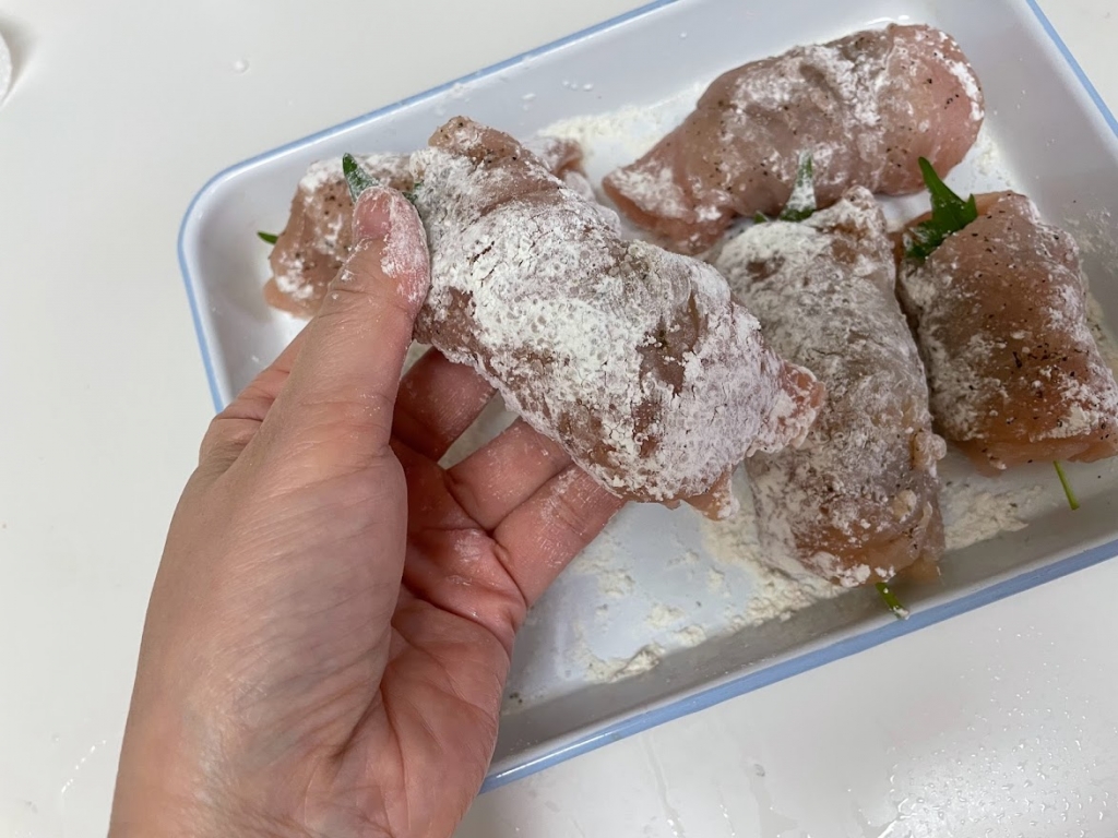薄力粉をつける