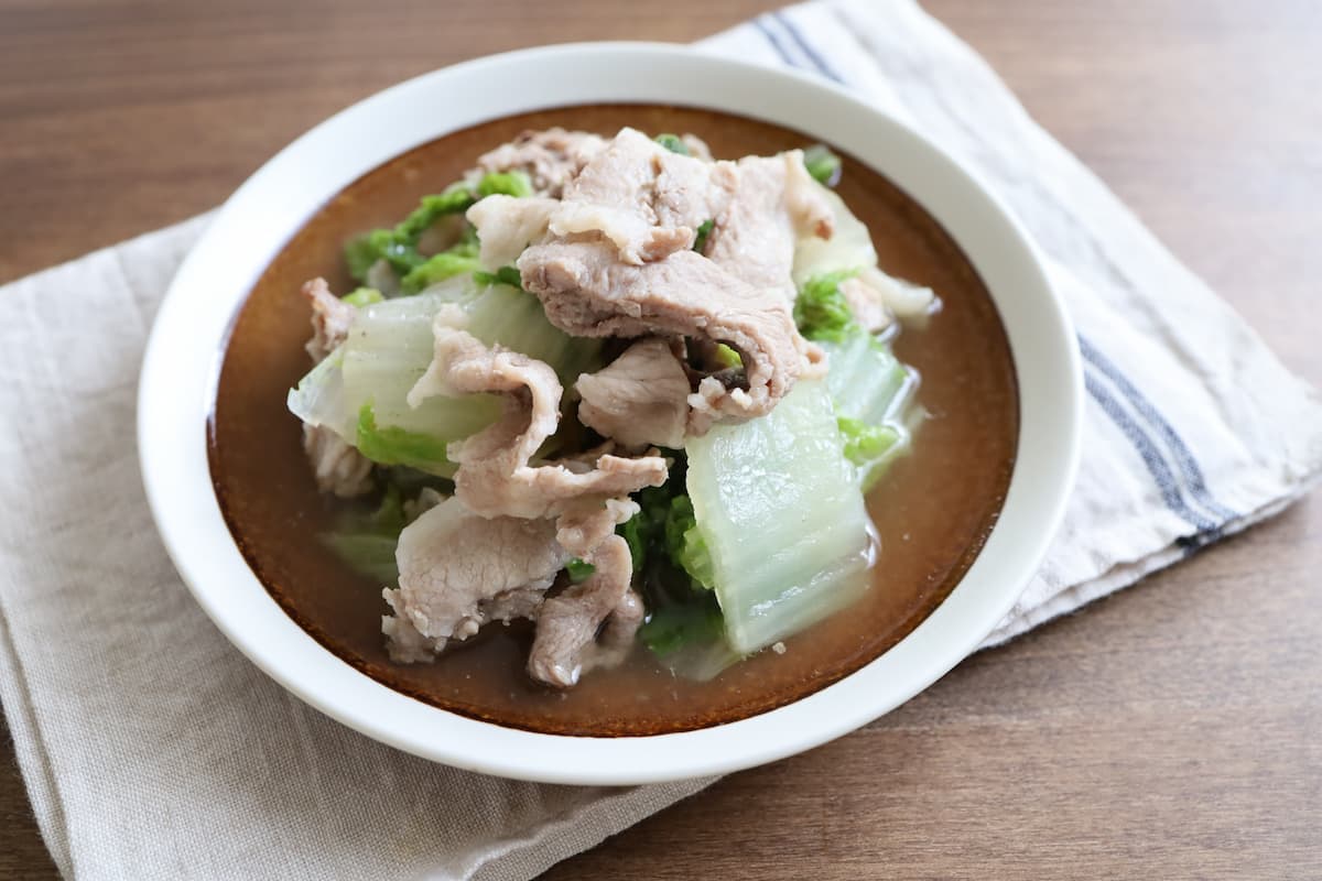 豚肉と白菜のフライパン煮
