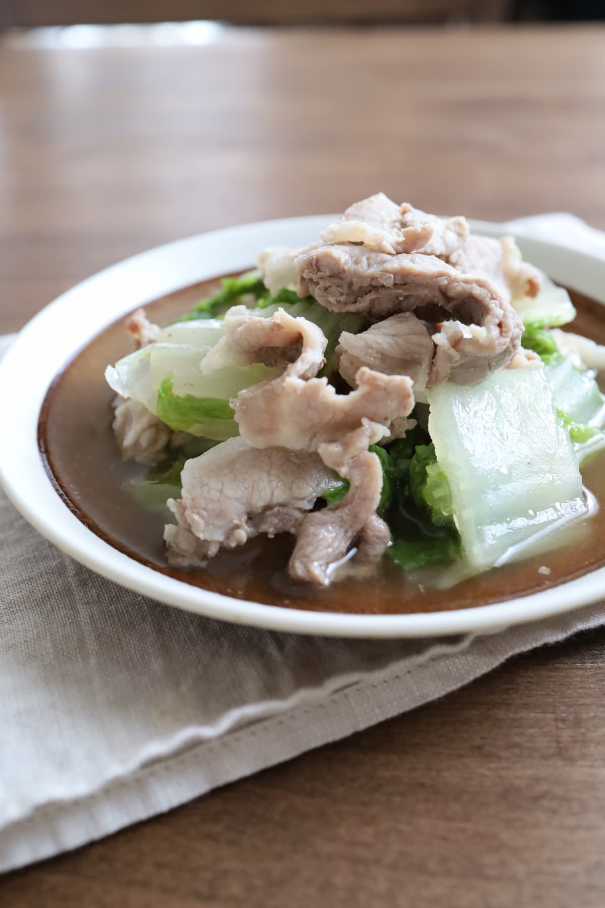 豚肉と白菜のフライパン煮