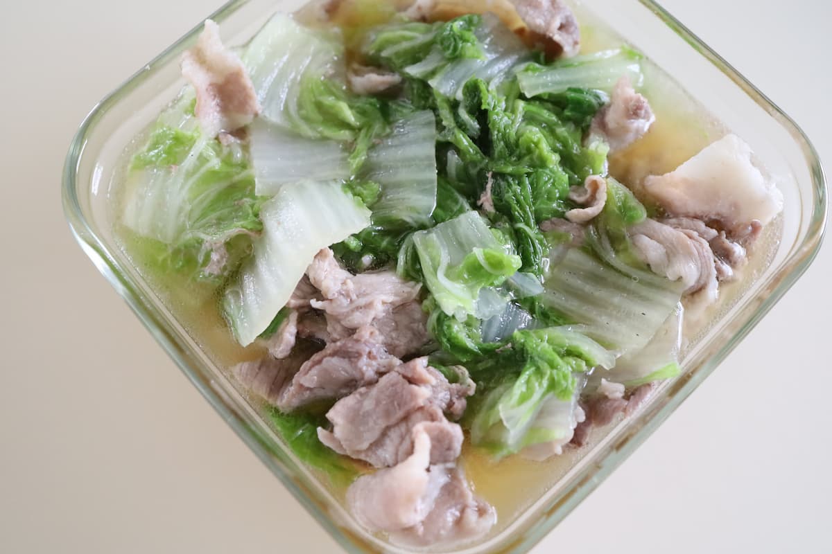 豚肉と白菜のフライパン煮