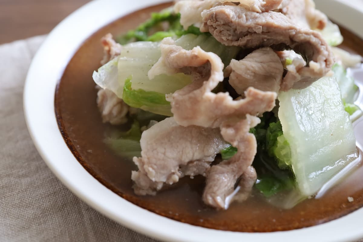豚肉と白菜のフライパン煮