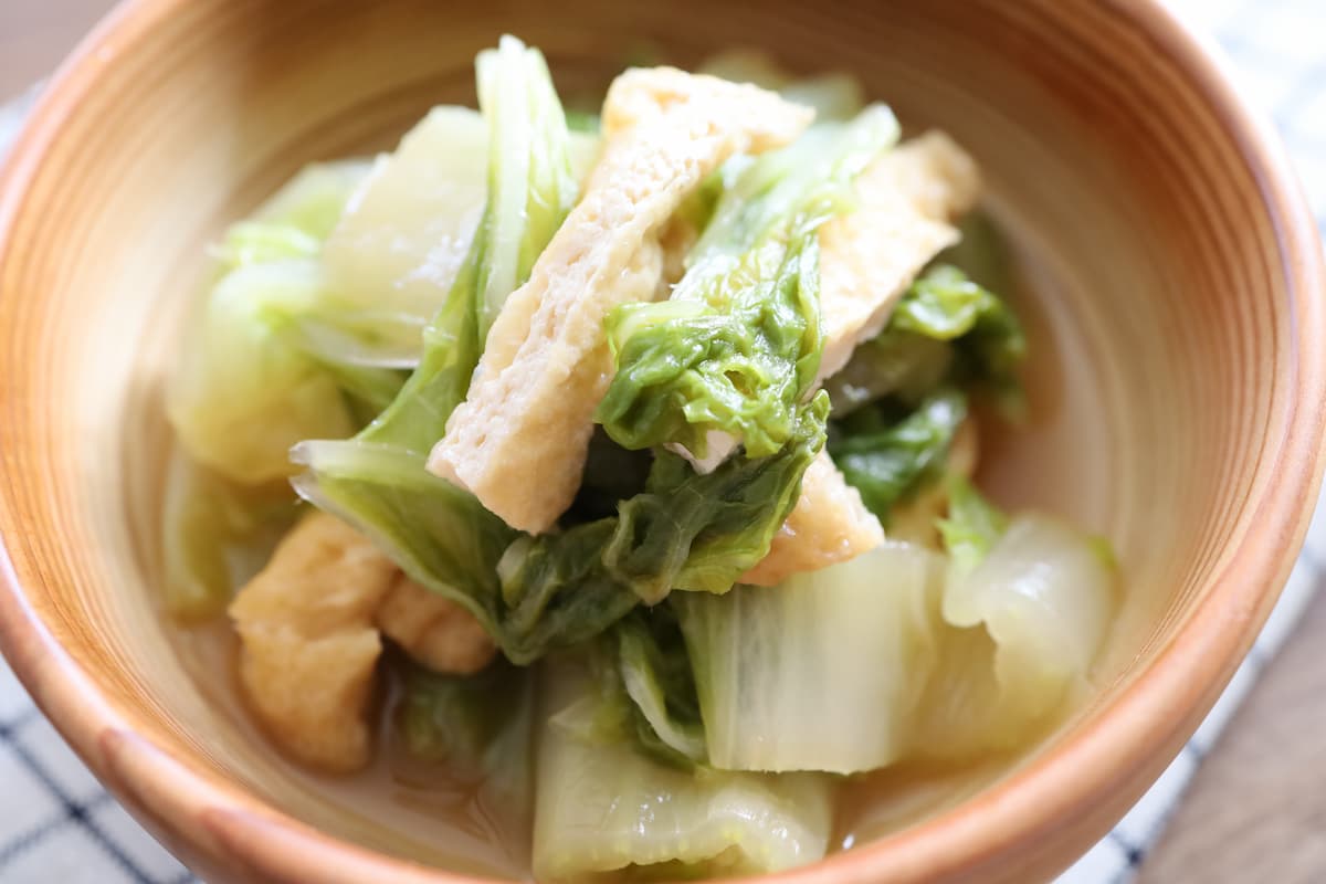 ほったらかし調理で簡単なのに美味！「白菜と油揚げの煮びたし」
