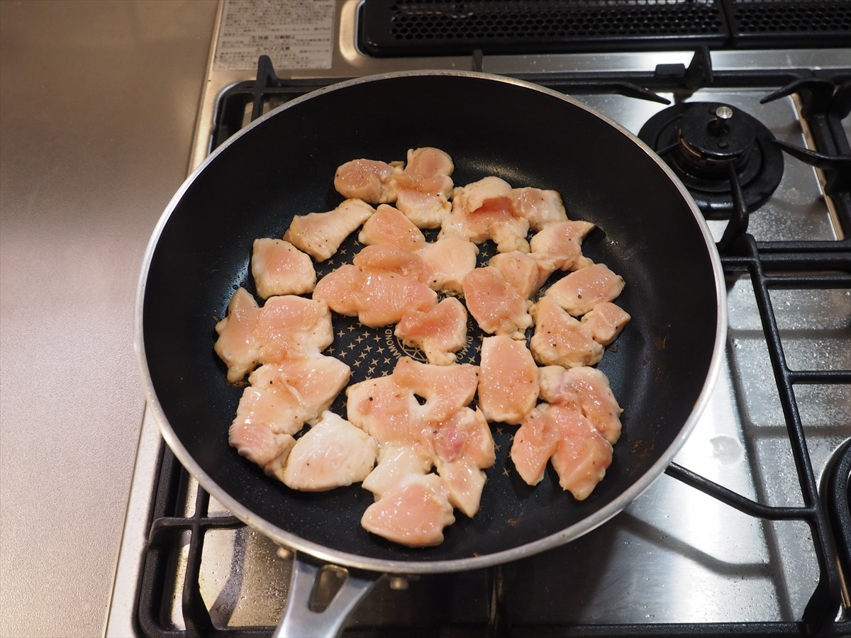 鶏むね肉とマッシュルームのトマトパスタ