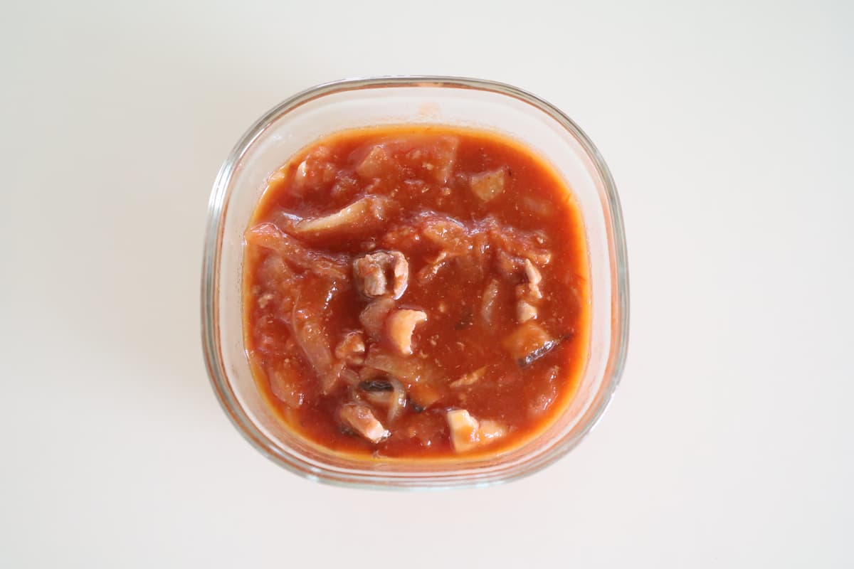 豚こまと玉ねぎのトマト煮込み