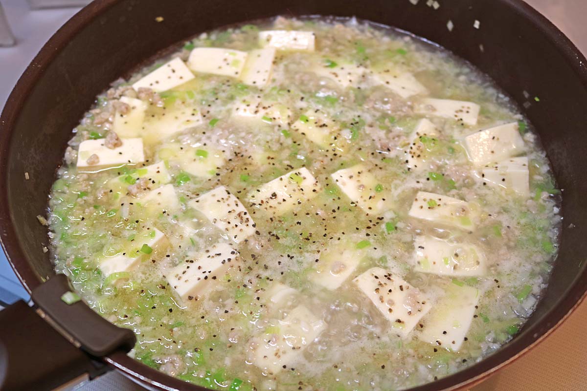 ねぎ塩マーボー豆腐５