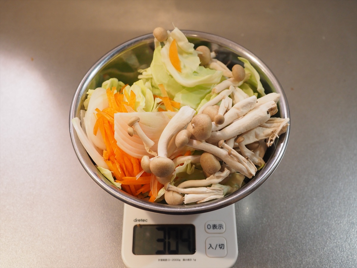 メガ盛り野菜と鶏むね肉の野菜炒め