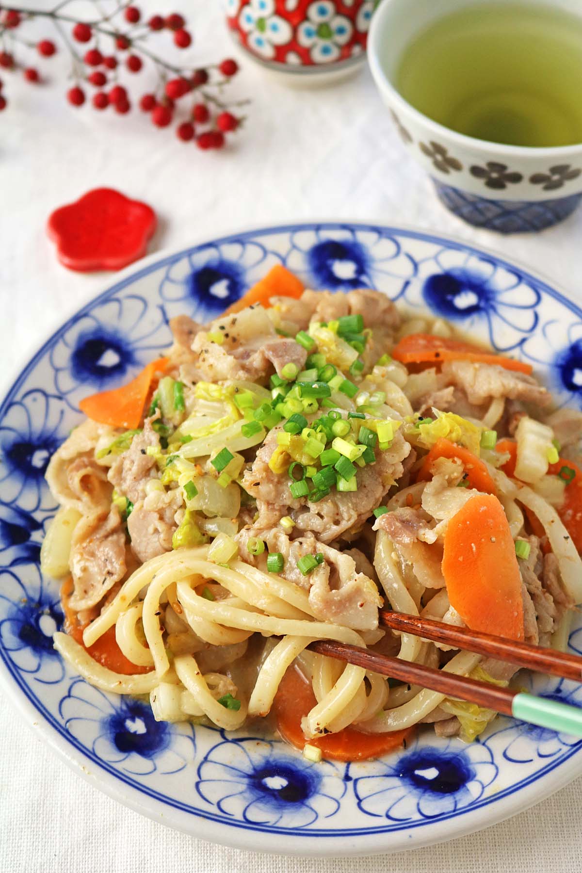 豚バラ白菜うどん1