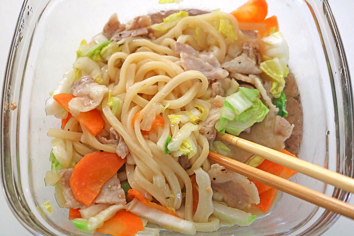 豚バラ白菜うどん7