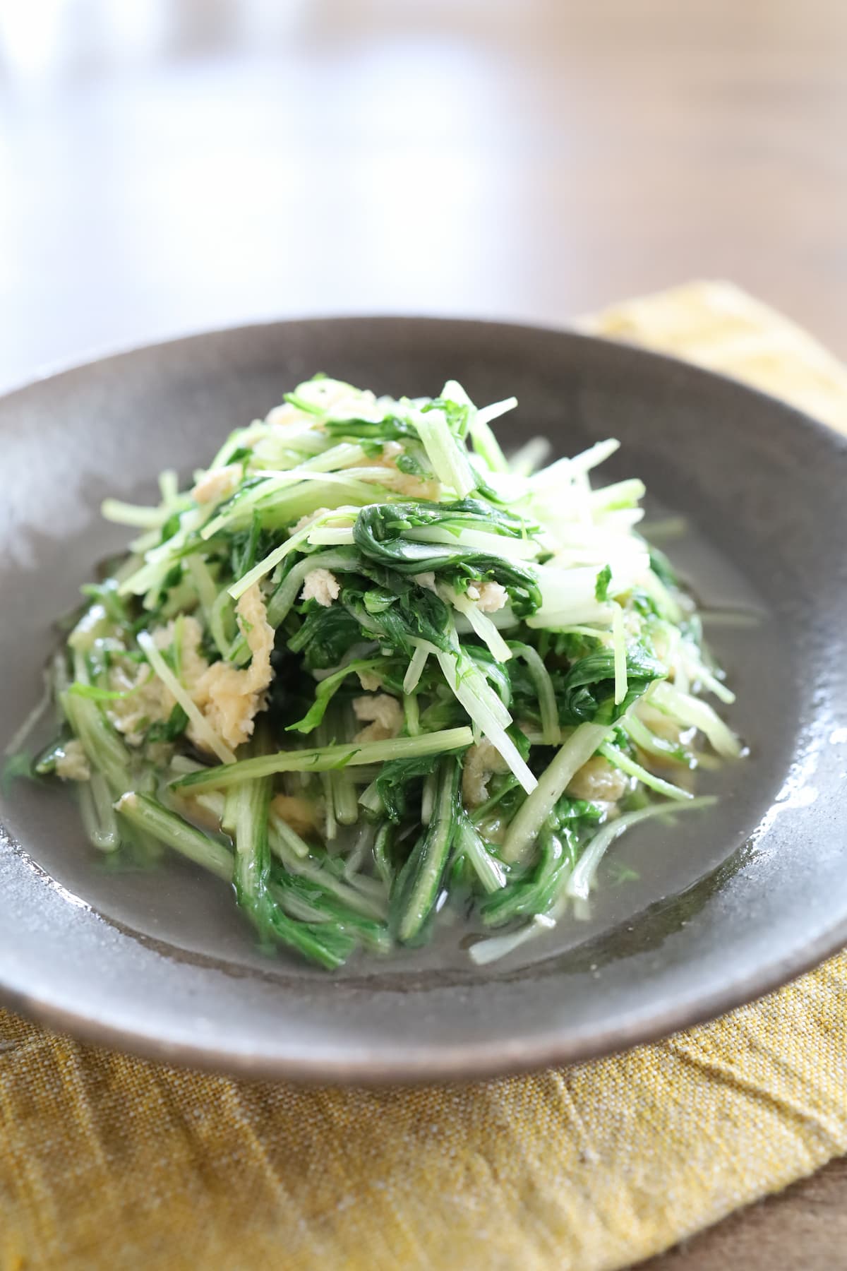 水菜と油揚げの煮浸し