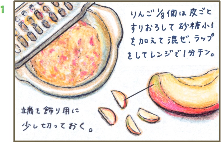 りんごバタートースト 作り方1