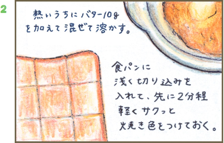 りんごバタートースト 作り方2
