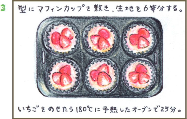いちごマフィン 作り方3