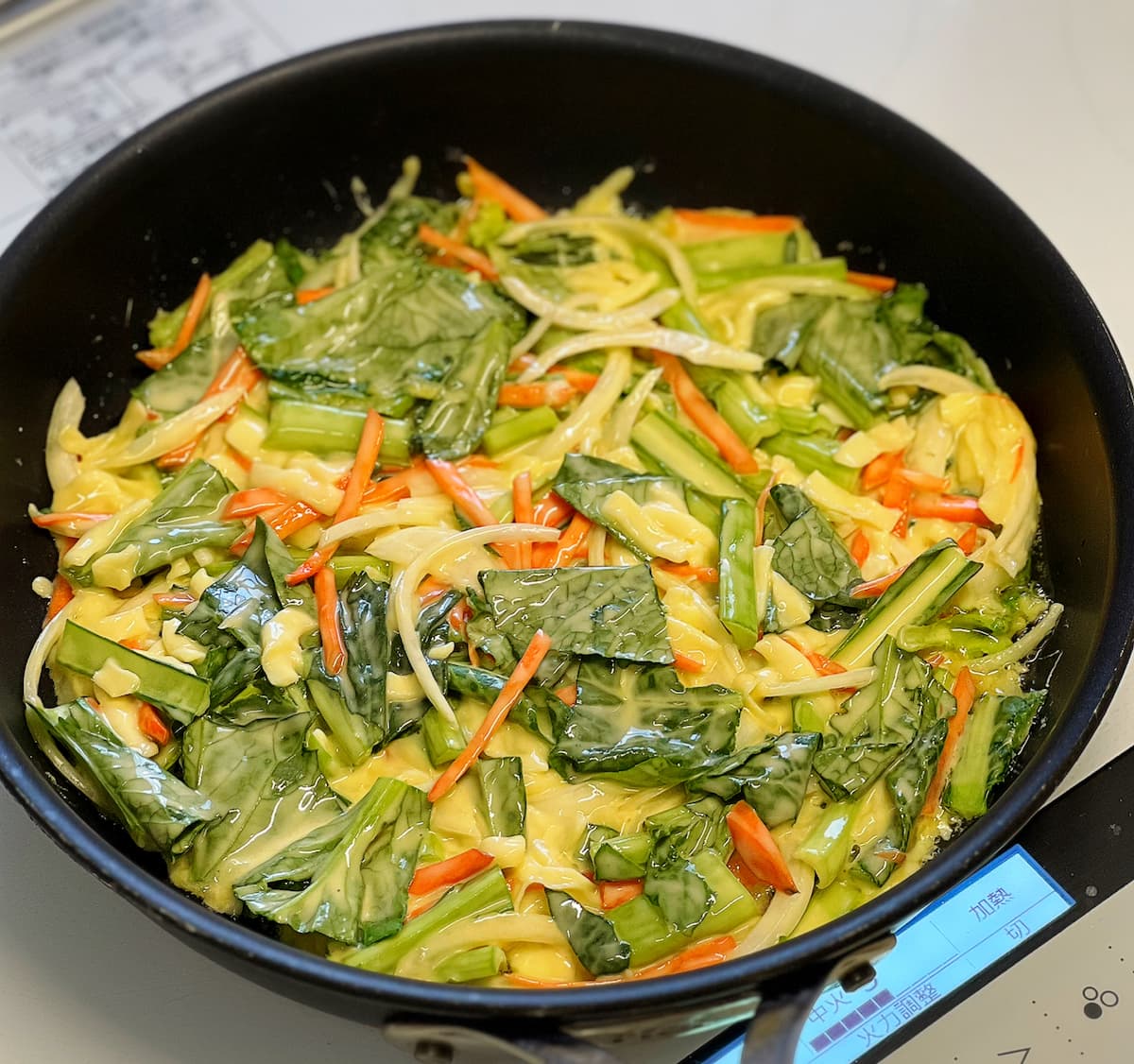 残り野菜のチーズチヂミ