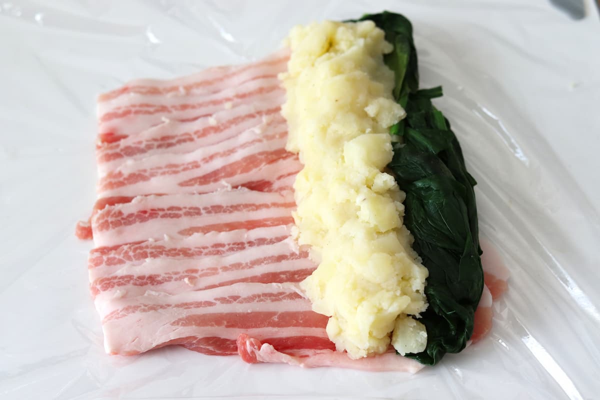 ポテトとほうれん草の豚巻き作り方