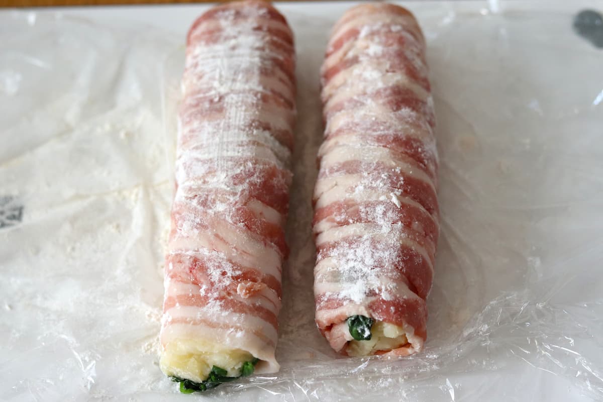 ポテトとほうれん草の豚巻き作り方