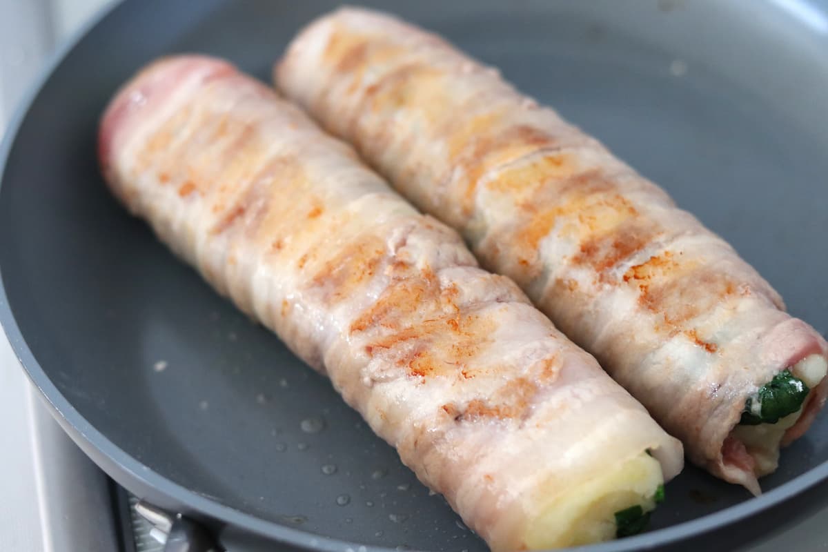 ポテトとほうれん草の豚巻き作り方